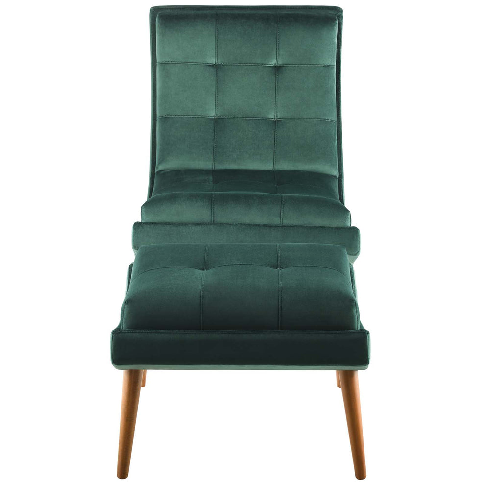 Modway Ramp Upholstered Performance Velvet Lounge Chair and Ottoman Set - EEI-3487 | Lounge Chairs | Modishstore - 27