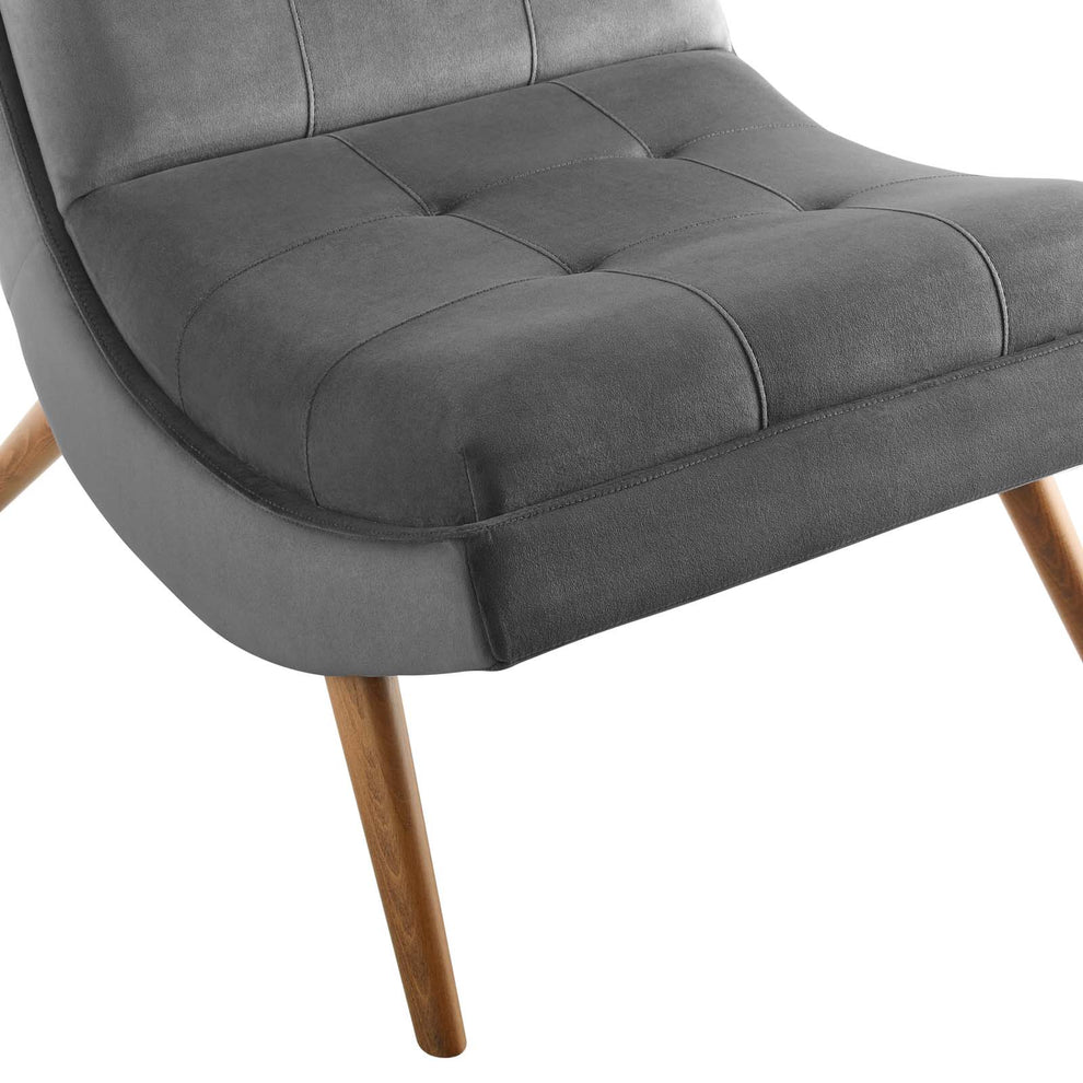 Modway Ramp Upholstered Performance Velvet Lounge Chair and Ottoman Set - EEI-3487 | Lounge Chairs | Modishstore - 5
