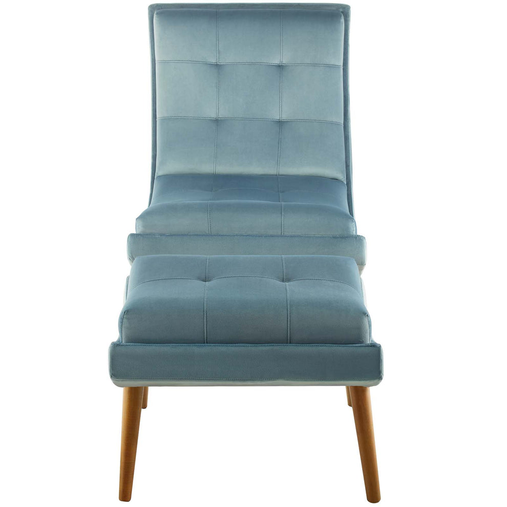 Modway Ramp Upholstered Performance Velvet Lounge Chair and Ottoman Set - EEI-3487 | Lounge Chairs | Modishstore - 26
