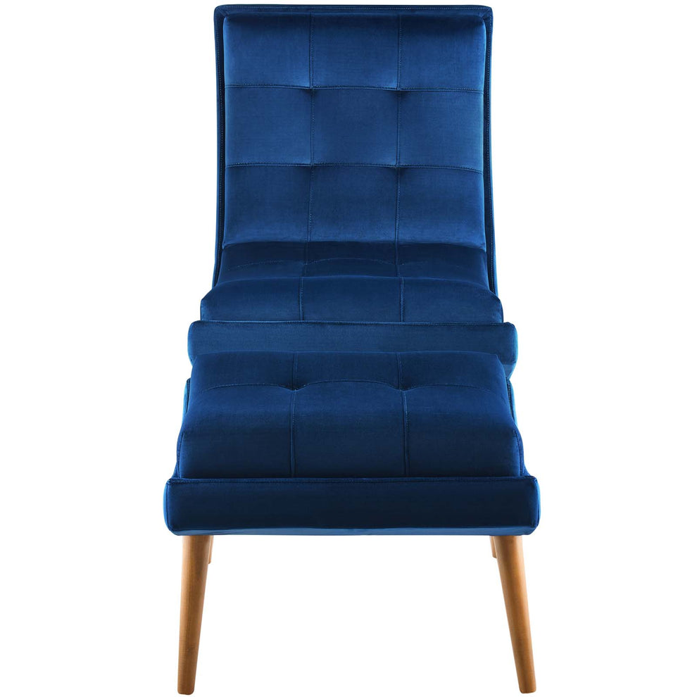 Modway Ramp Upholstered Performance Velvet Lounge Chair and Ottoman Set - EEI-3487 | Lounge Chairs | Modishstore - 9