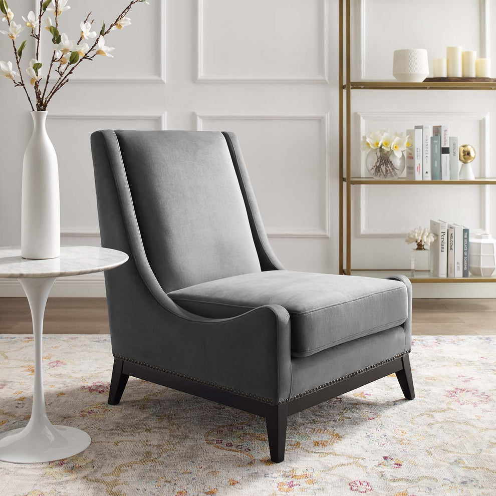 Modway Confident Accent Upholstered Performance Velvet Lounge Chair - EEI-3488 | Lounge Chairs | Modishstore - 1
