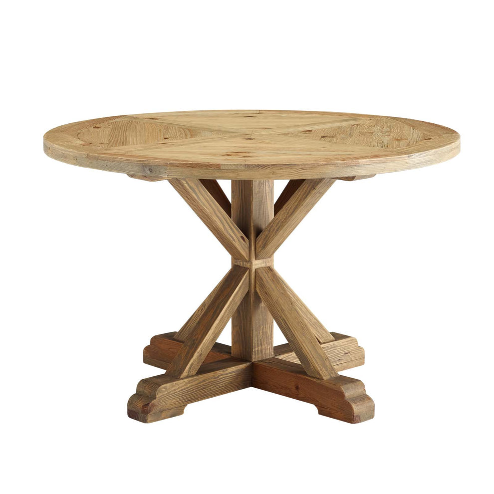 Modway Stitch 47" Round Pine Wood Dining Table - EEI-3492 | Dining Tables | Modishstore - 2