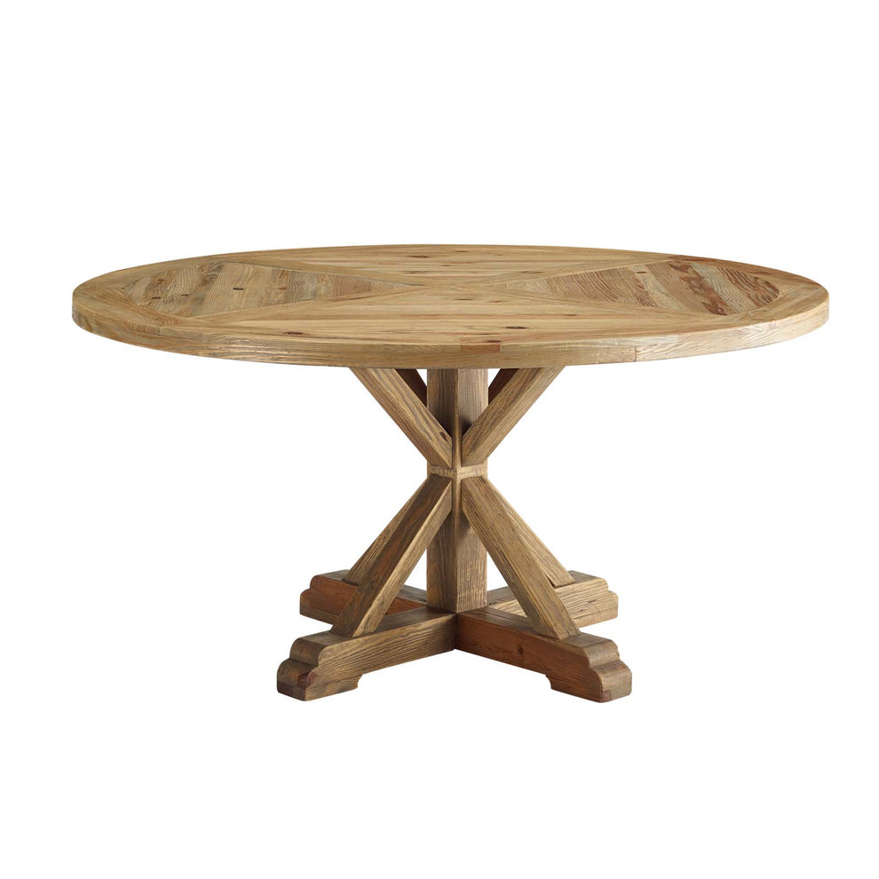 Modway Stitch 59" Round Pine Wood Dining Table - EEI-3494 | Dining Tables | Modishstore - 2