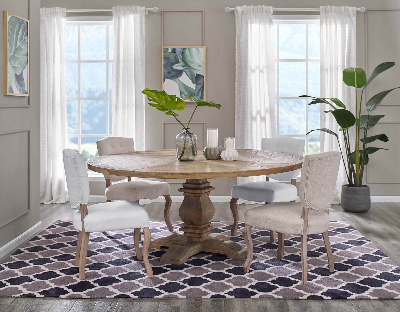 Modway Column 71" Round Pine Wood Dining Table - EEI-3495 | Dining Tables | Modishstore - 1