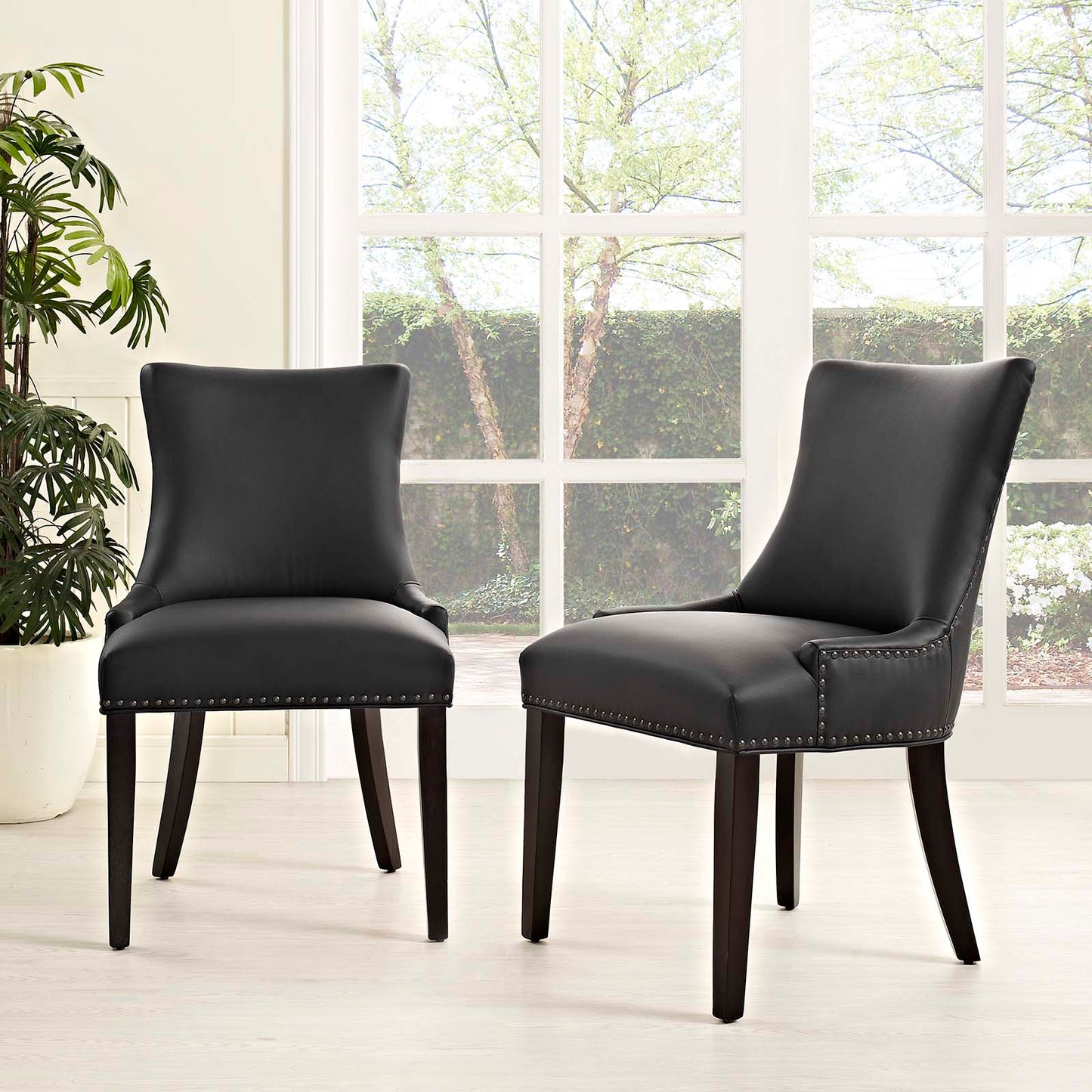 Modway Marquis Dining Chair Faux Leather Set of 2 | Dining Chairs | Modishstore