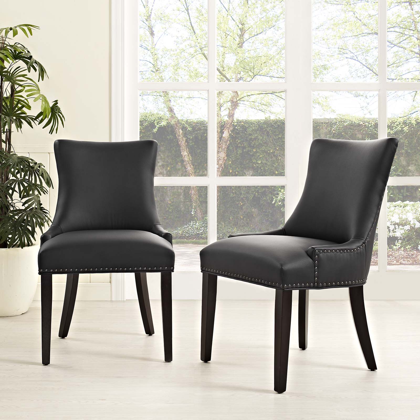 Modway Marquis Dining Chair Faux Leather Set of 2 | Dining Chairs | Modishstore