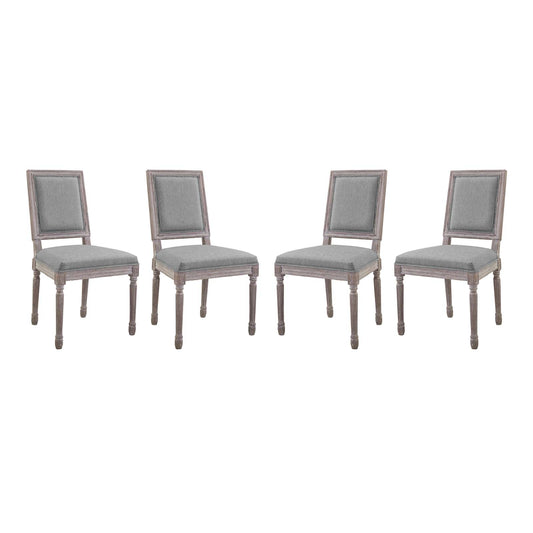 Modway Court Dining Side Chair Upholstered Fabric Set of 4 | Dining Chairs | Modishstore