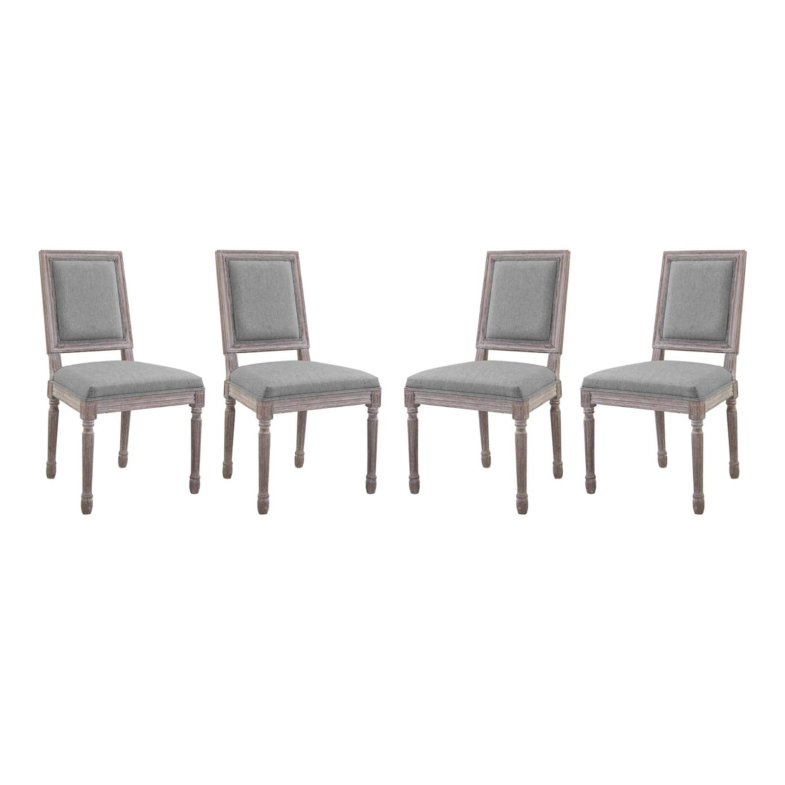 Modway Court Dining Side Chair Upholstered Fabric Set of 4 | Dining Chairs | Modishstore