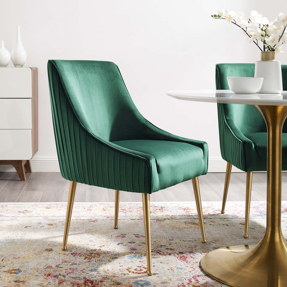 Modway Discern Pleated Back Upholstered Performance Velvet Dining Chair - EEI-3509 | Dining Chairs | Modishstore - 1