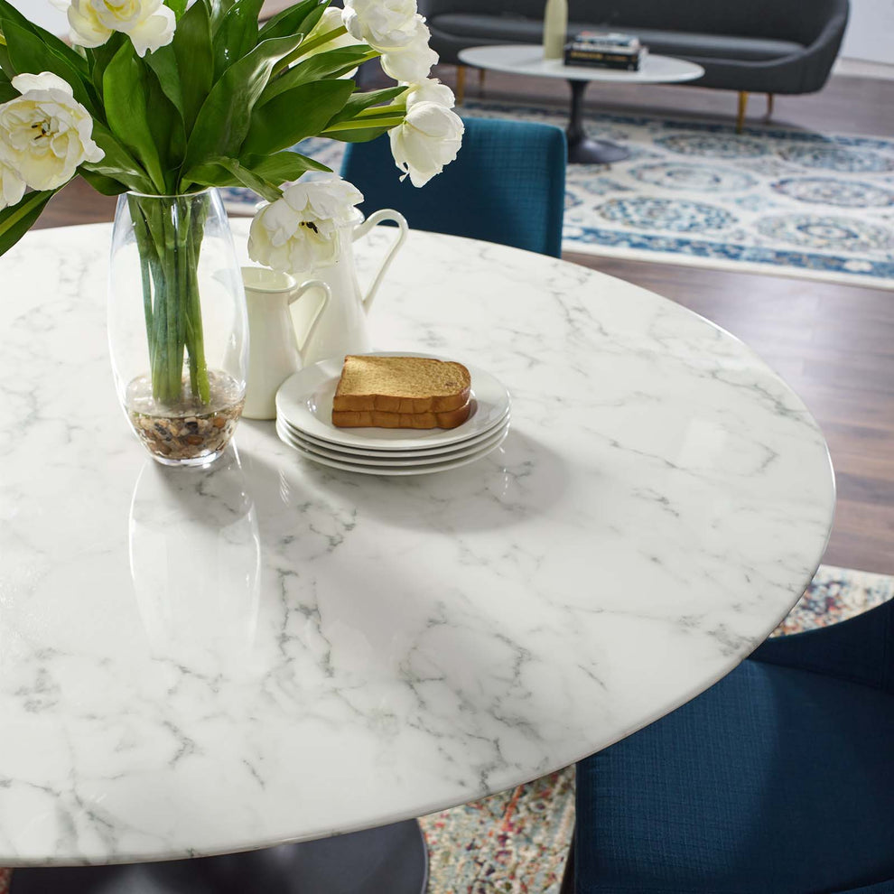 Modway Lippa 60" Round Artificial Marble Dining Table - EEI-3529 | Dining Tables | Modishstore - 3