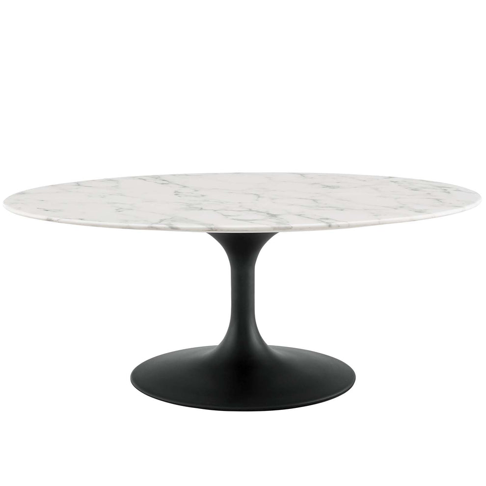 Modway Lippa 42" Oval-Shaped Artificial Marble Coffee Table-EEI-3534 - EEI-3534 | Coffee Tables | Modishstore - 2