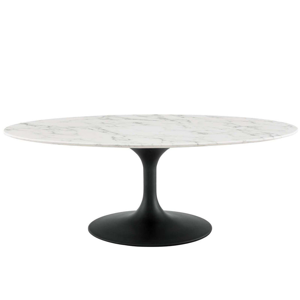 Modway Lippa 48" Oval-Shaped Artificial Marble Coffee Table-EEI-3537 - EEI-3537 | Coffee Tables | Modishstore - 2