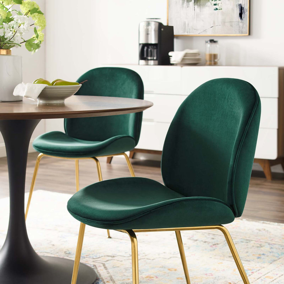 Modway Scoop Gold Stainless Steel Leg Performance Velvet Dining Chair - EEI-3548 | Dining Chairs | Modishstore - 18