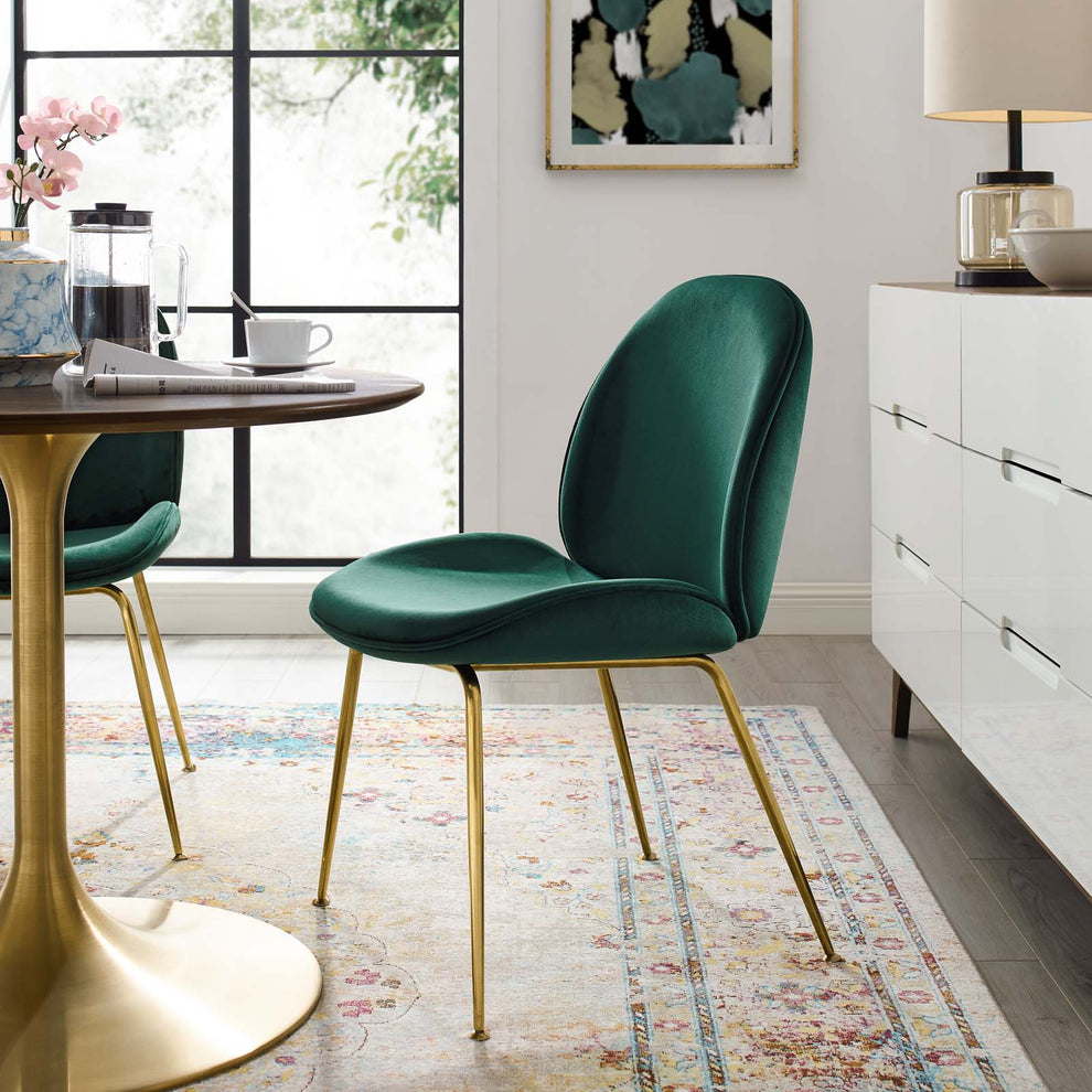 Modway Scoop Gold Stainless Steel Leg Performance Velvet Dining Chair - EEI-3548 | Dining Chairs | Modishstore - 16