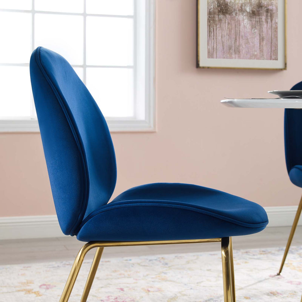 Modway Scoop Gold Stainless Steel Leg Performance Velvet Dining Chair - EEI-3548 | Dining Chairs | Modishstore - 24