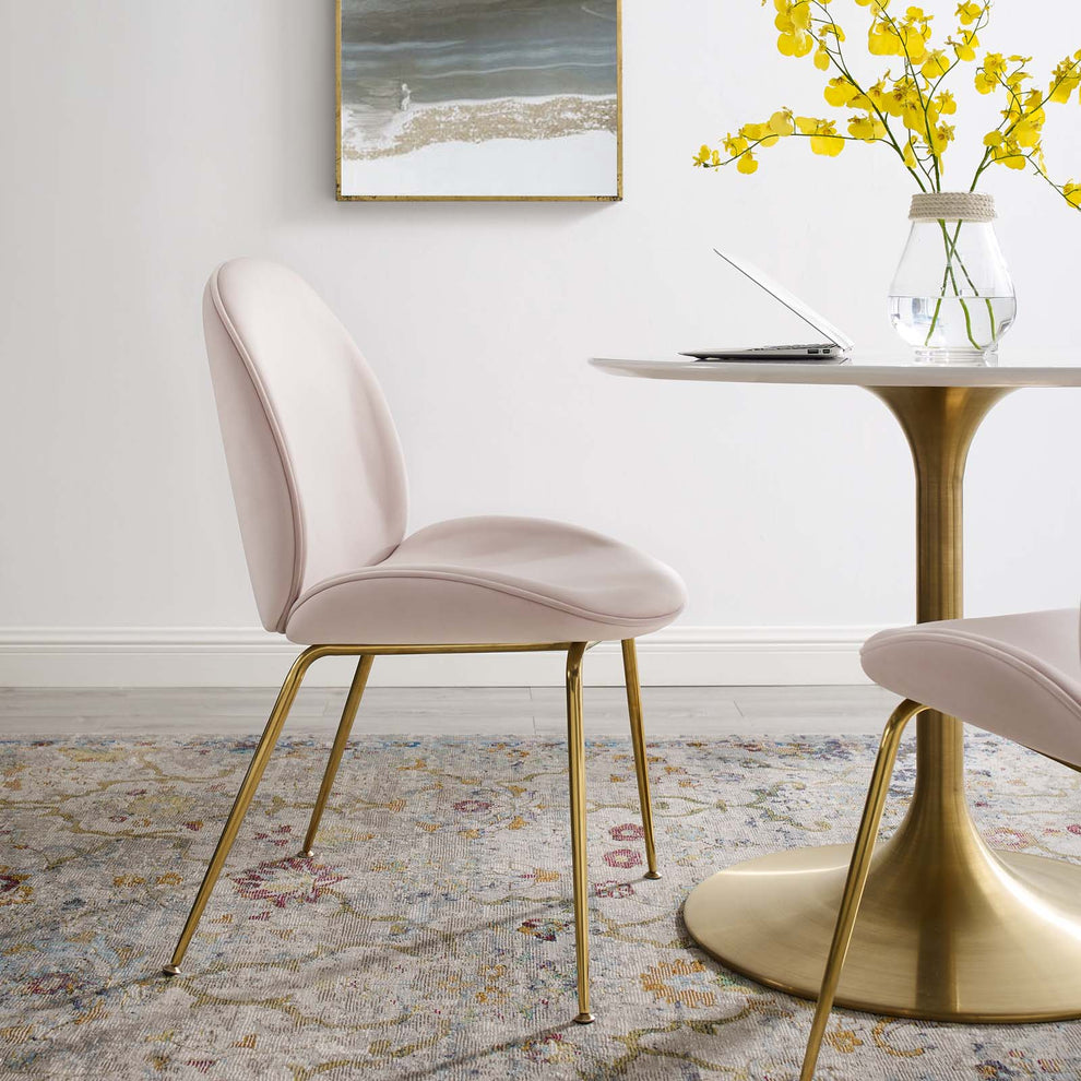 Modway Scoop Gold Stainless Steel Leg Performance Velvet Dining Chair - EEI-3548 | Dining Chairs | Modishstore - 31
