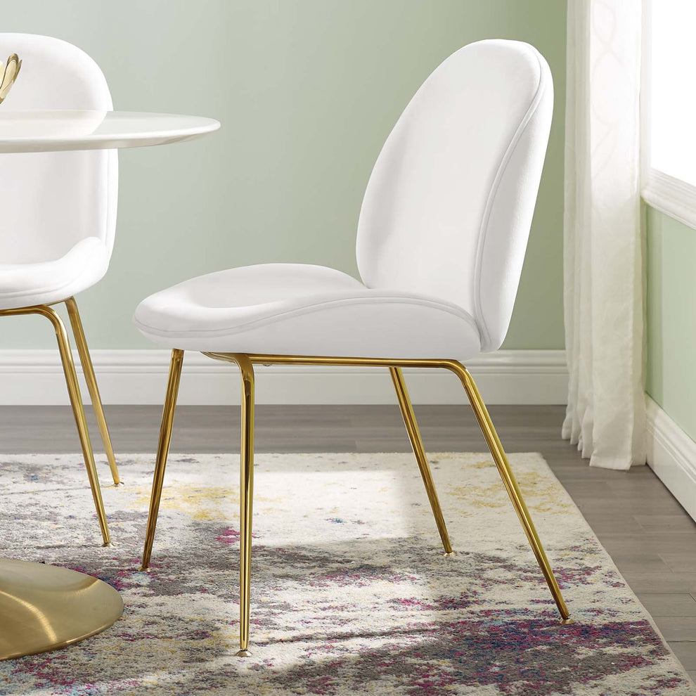Modway Scoop Gold Stainless Steel Leg Performance Velvet Dining Chair - EEI-3548 | Dining Chairs | Modishstore - 7