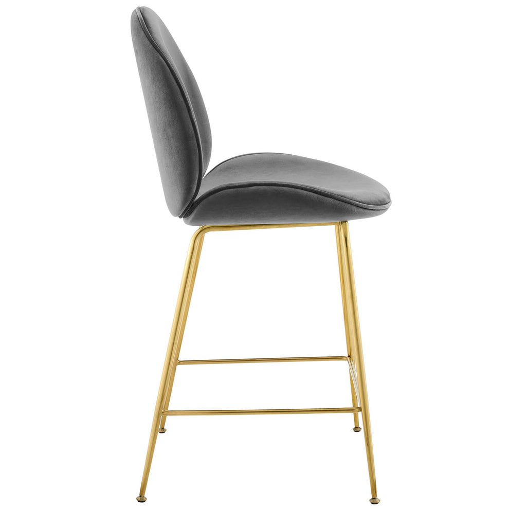 Modway Scoop Gold Stainless Steel Leg Performance Velvet Counter Stool - EEI-3549 | Counter Stools | Modishstore - 8