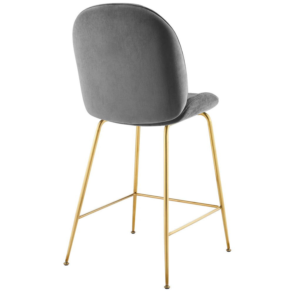 Modway Scoop Gold Stainless Steel Leg Performance Velvet Counter Stool - EEI-3549 | Counter Stools | Modishstore - 9