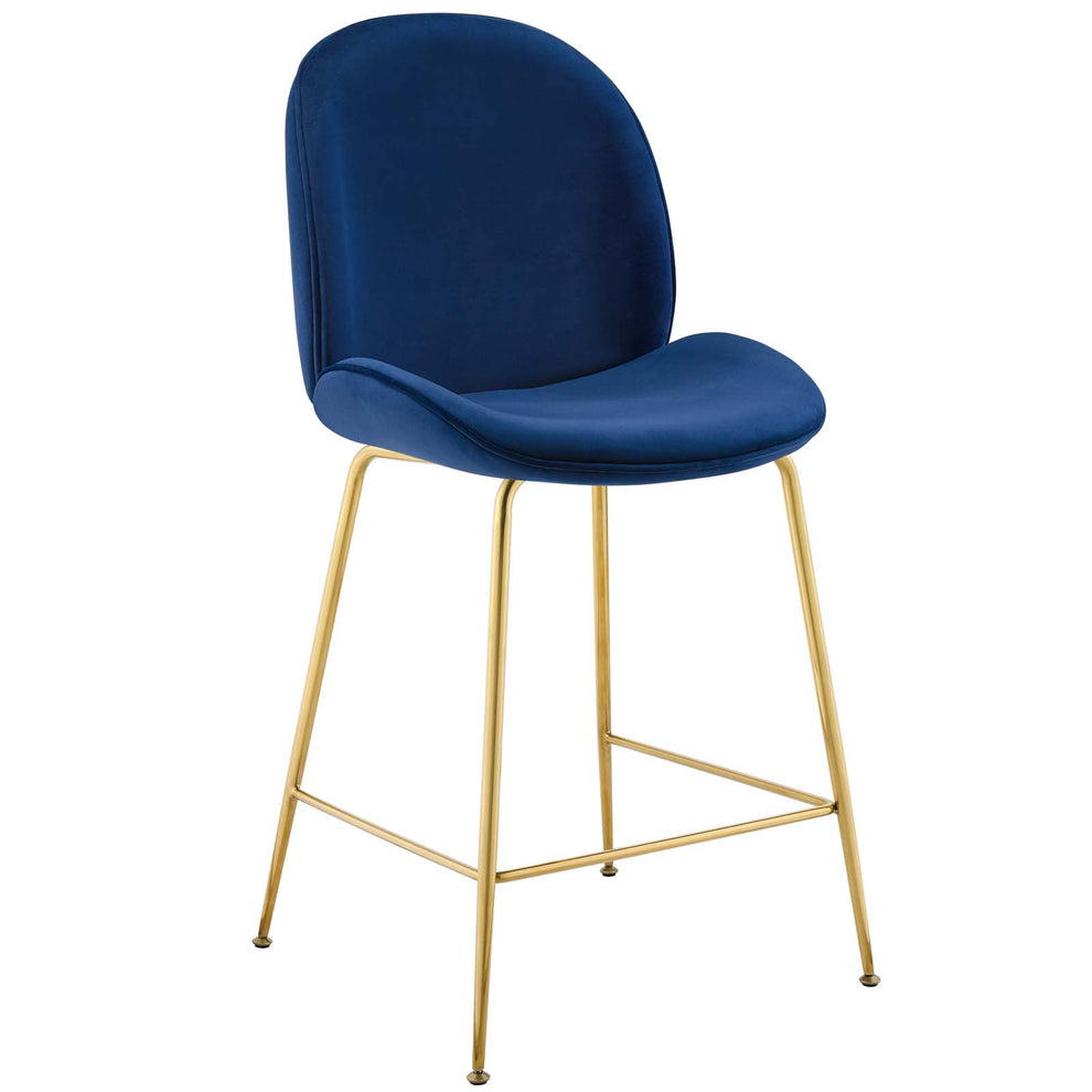 Modway Scoop Gold Stainless Steel Leg Performance Velvet Counter Stool - EEI-3549 | Counter Stools | Modishstore - 12
