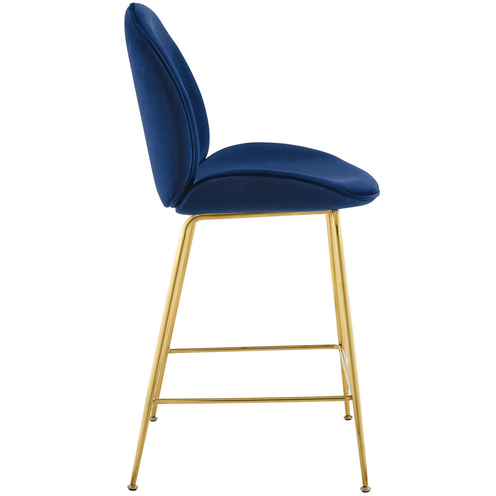 Modway Scoop Gold Stainless Steel Leg Performance Velvet Counter Stool - EEI-3549 | Counter Stools | Modishstore - 13