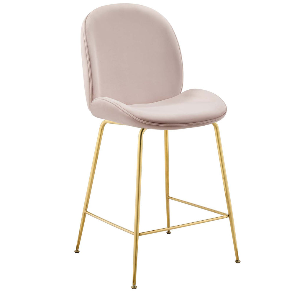 Modway Scoop Gold Stainless Steel Leg Performance Velvet Counter Stool - EEI-3549 | Counter Stools | Modishstore - 2
