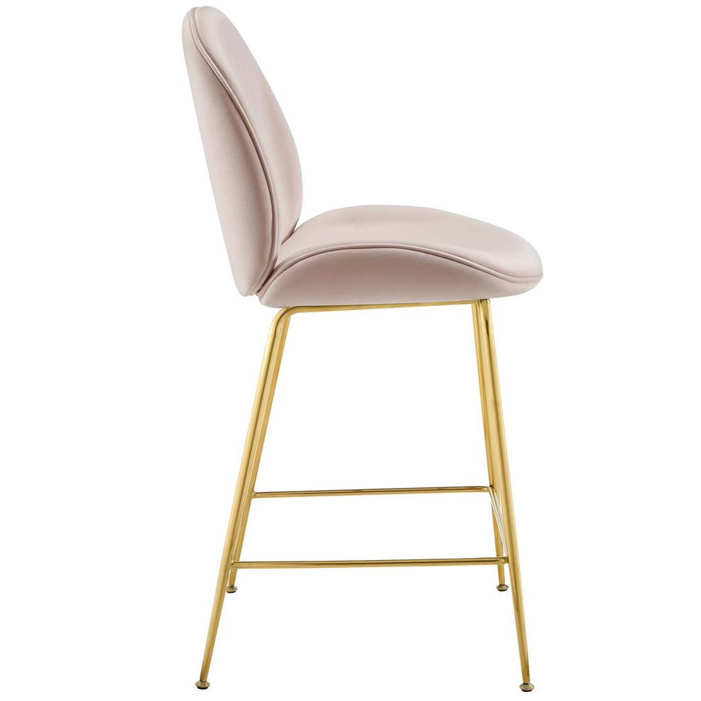 Modway Scoop Gold Stainless Steel Leg Performance Velvet Counter Stool - EEI-3549 | Counter Stools | Modishstore - 3