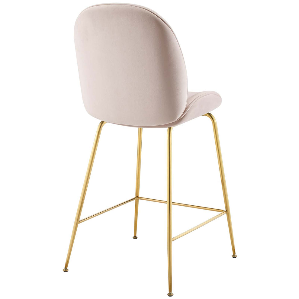 Modway Scoop Gold Stainless Steel Leg Performance Velvet Counter Stool - EEI-3549 | Counter Stools | Modishstore - 4