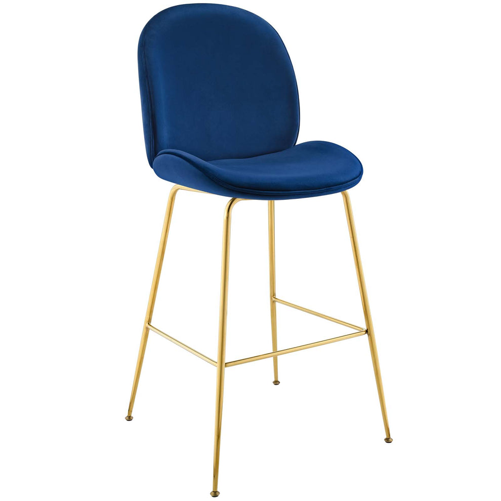 Modway Scoop Gold Stainless Steel Leg Performance Velvet Bar Stool - EEI-3550 | Bar Stools | Modishstore - 8