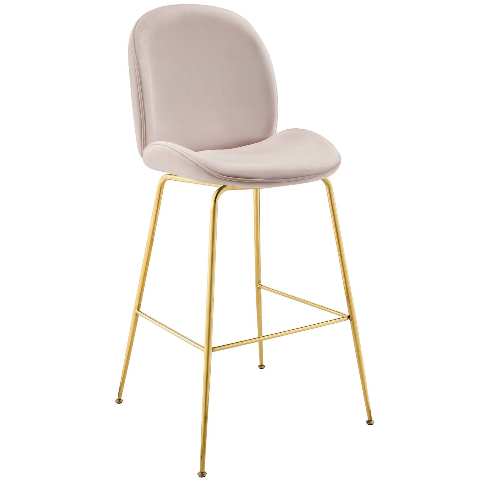 Modway Scoop Gold Stainless Steel Leg Performance Velvet Bar Stool - EEI-3550 | Bar Stools | Modishstore - 2