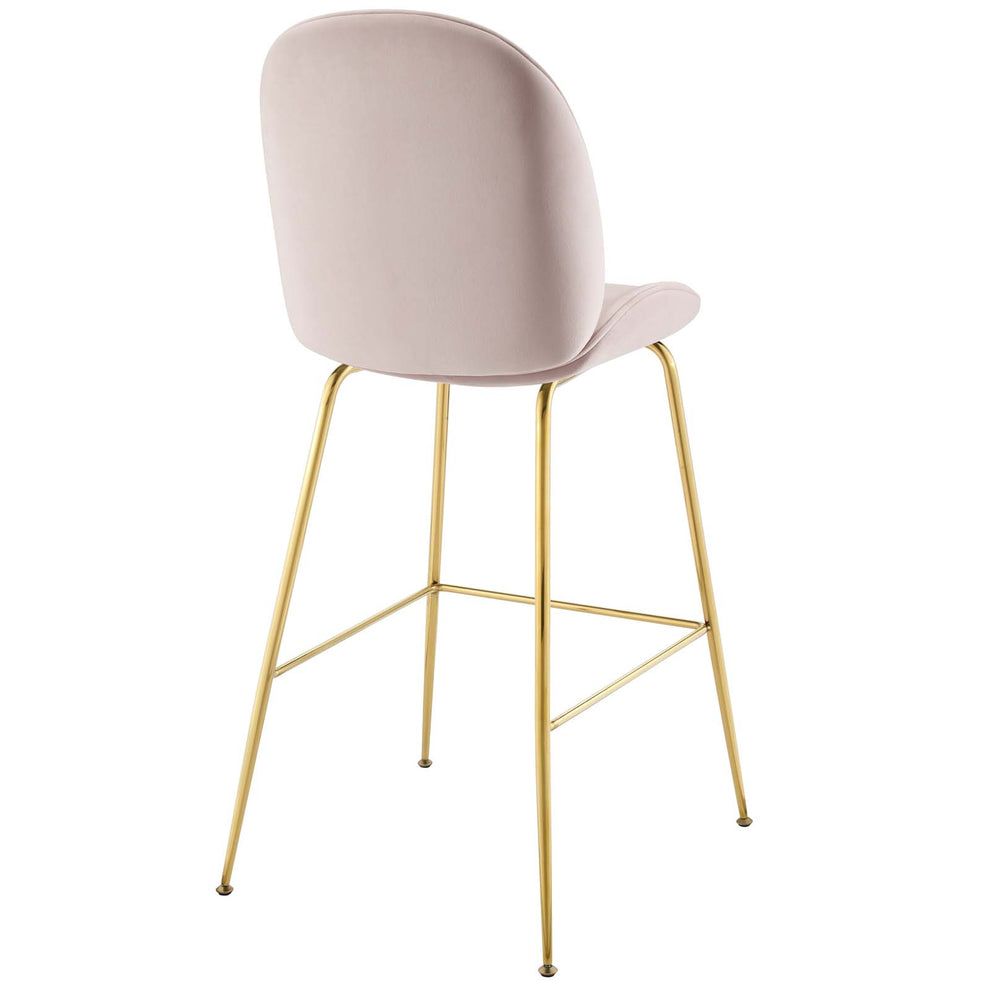 Modway Scoop Gold Stainless Steel Leg Performance Velvet Bar Stool - EEI-3550 | Bar Stools | Modishstore - 5