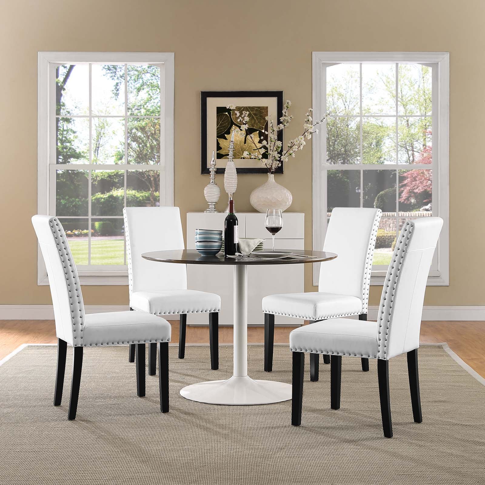 Modway Parcel Dining Side Chair Vinyl Set of 4 | Dining Chairs | Modishstore