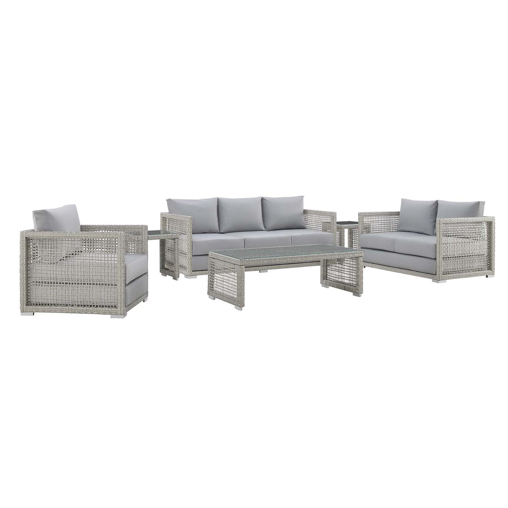 Modway Aura 6 Piece Outdoor Patio Wicker Rattan Set - EEI-3559 | Outdoor Sofas, Loveseats & Sectionals | Modishstore - 2
