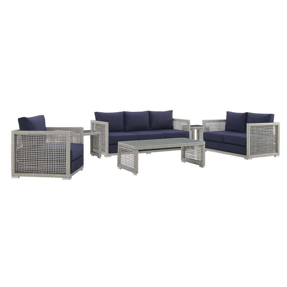 Modway Aura 6 Piece Outdoor Patio Wicker Rattan Set - EEI-3559 | Outdoor Sofas, Loveseats & Sectionals | Modishstore - 20