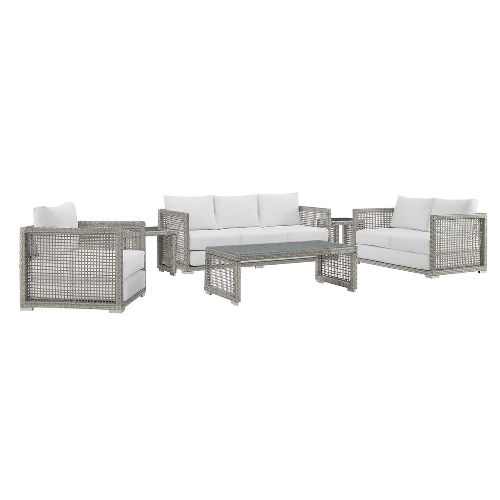 Modway Aura 6 Piece Outdoor Patio Wicker Rattan Set - EEI-3559 | Outdoor Sofas, Loveseats & Sectionals | Modishstore - 27