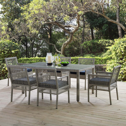 Modway Aura 7 Piece Outdoor Patio Wicker Rattan Set - EEI-3560 | Outdoor Dining Sets | Modishstore - 9