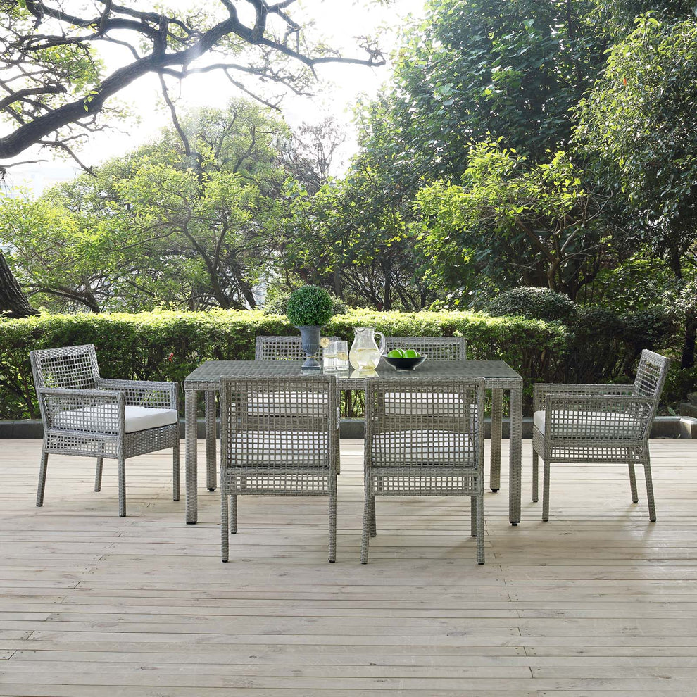 Modway Aura 7 Piece Outdoor Patio Wicker Rattan Set - EEI-3560 | Outdoor Dining Sets | Modishstore - 17