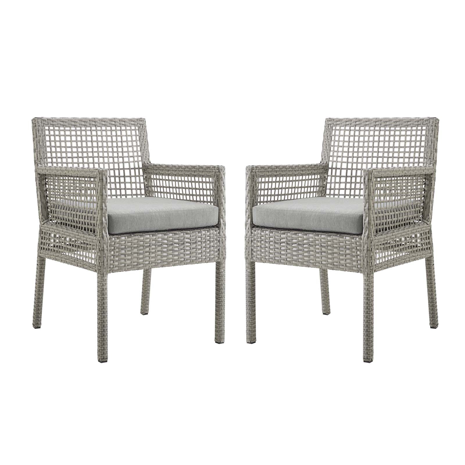 Modway Aura Dining Armchair Outdoor Patio Wicker Rattan Set of 2 | Outdoor Chairs | Modishstore-7