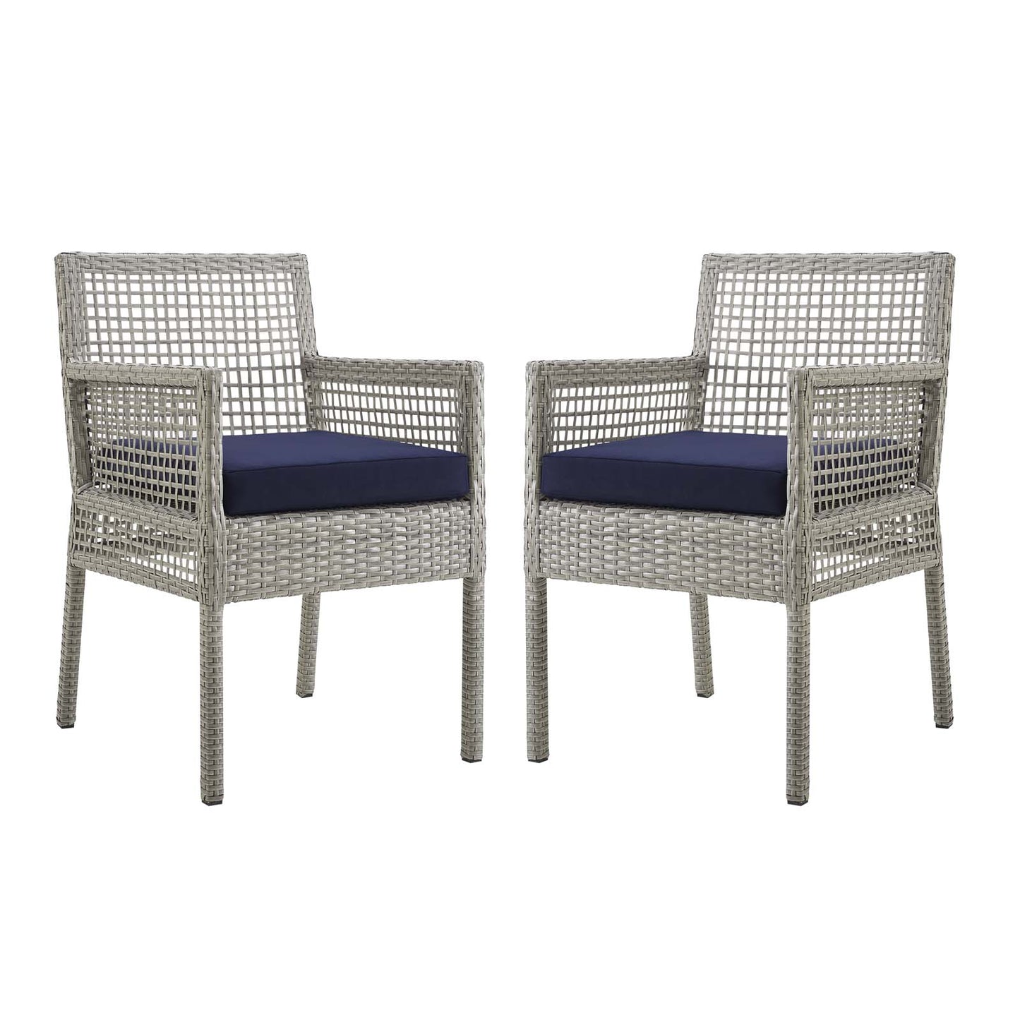 Modway Aura Dining Armchair Outdoor Patio Wicker Rattan Set of 2 - EEI-3561 | Outdoor Chairs | Modishstore - 1