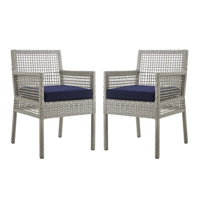 Modway Aura Dining Armchair Outdoor Patio Wicker Rattan Set of 2 - EEI-3561 | Outdoor Chairs | Modishstore - 1