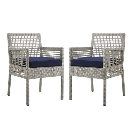 Modway Aura Dining Armchair Outdoor Patio Wicker Rattan Set of 2 - EEI-3561 | Outdoor Chairs | Modishstore - 1