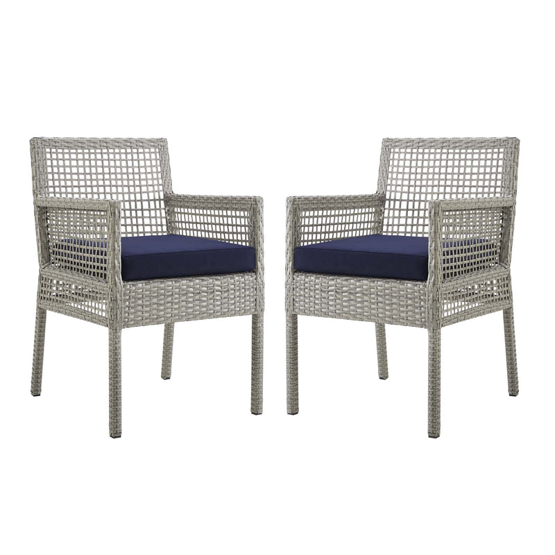 Modway Aura Dining Armchair Outdoor Patio Wicker Rattan Set of 2 - EEI-3561 | Outdoor Chairs | Modishstore - 1