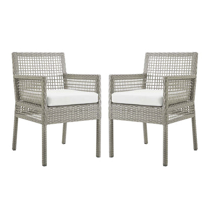 Modway Aura Dining Armchair Outdoor Patio Wicker Rattan Set of 2 | Outdoor Chairs | Modishstore-12