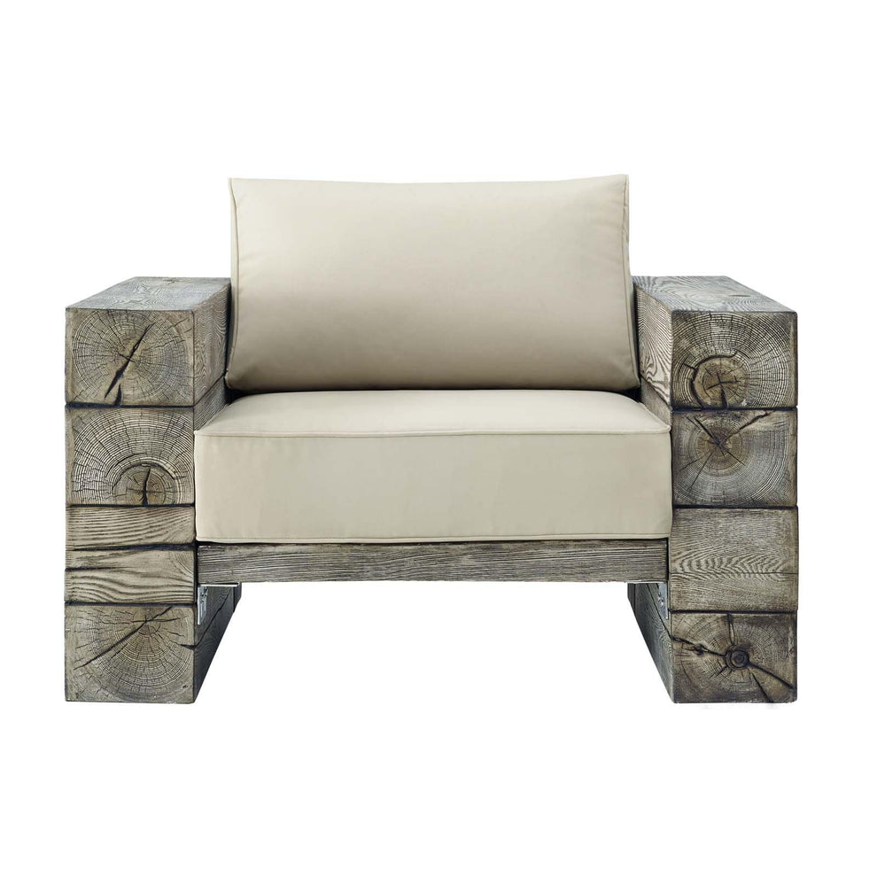 Modway Manteo Rustic Coastal Outdoor Patio Sunbrella  Lounge Armchair - EEI-3564 | Armchairs | Modishstore - 4