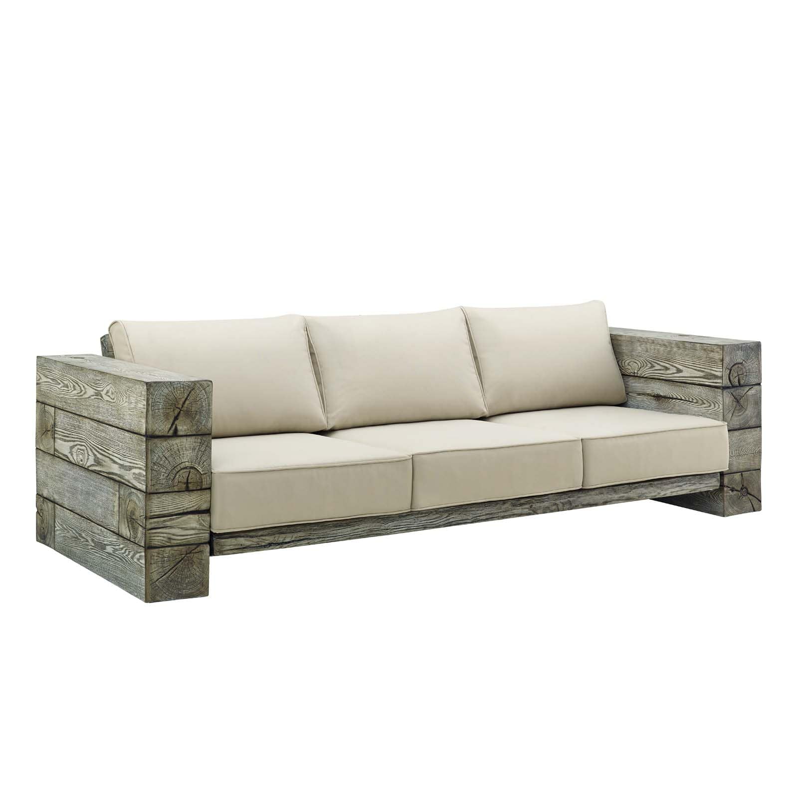 Manteo Rustic Coastal Outdoor Patio Sunbrella??  Sofa - EEI-3565 | Outdoor Sofas, Loveseats & Sectionals | Modishstore - 2