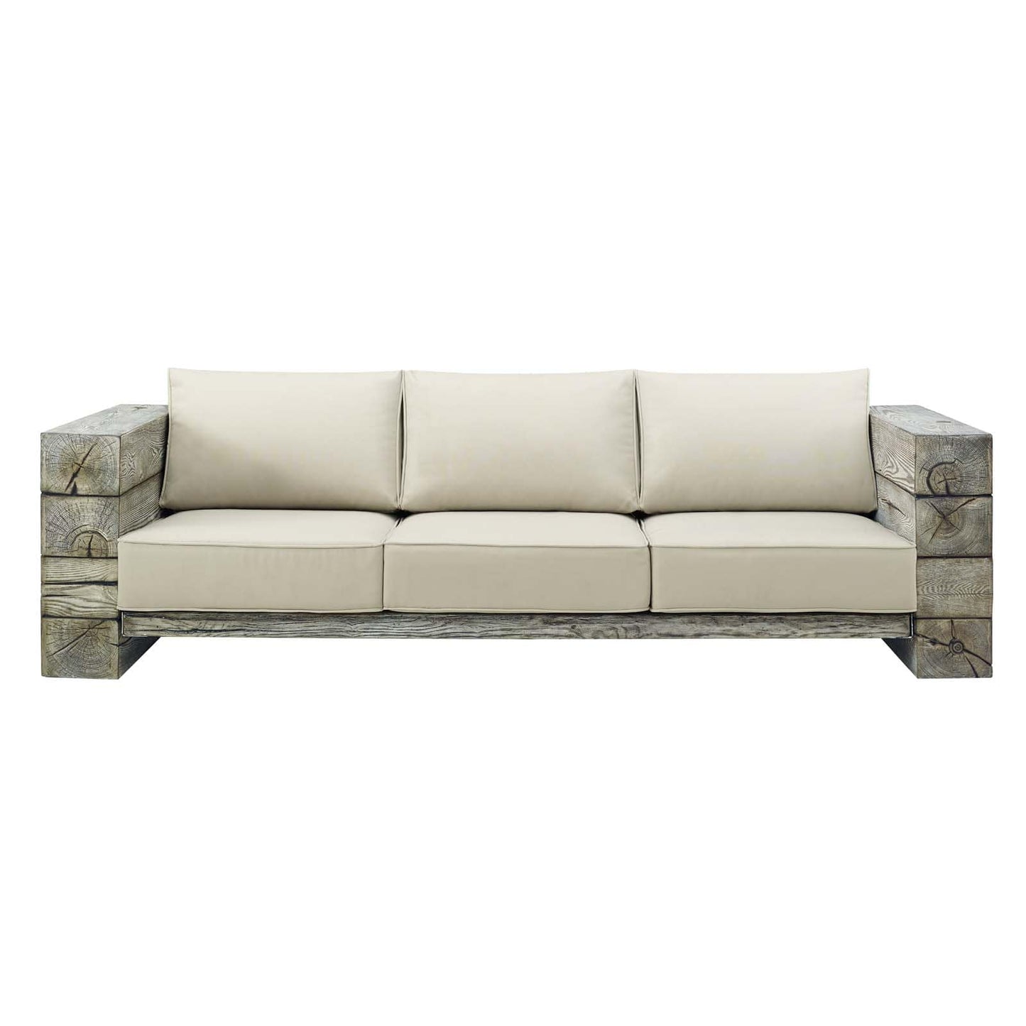 Manteo Rustic Coastal Outdoor Patio Sunbrella??  Sofa - EEI-3565 | Outdoor Sofas, Loveseats & Sectionals | Modishstore - 4