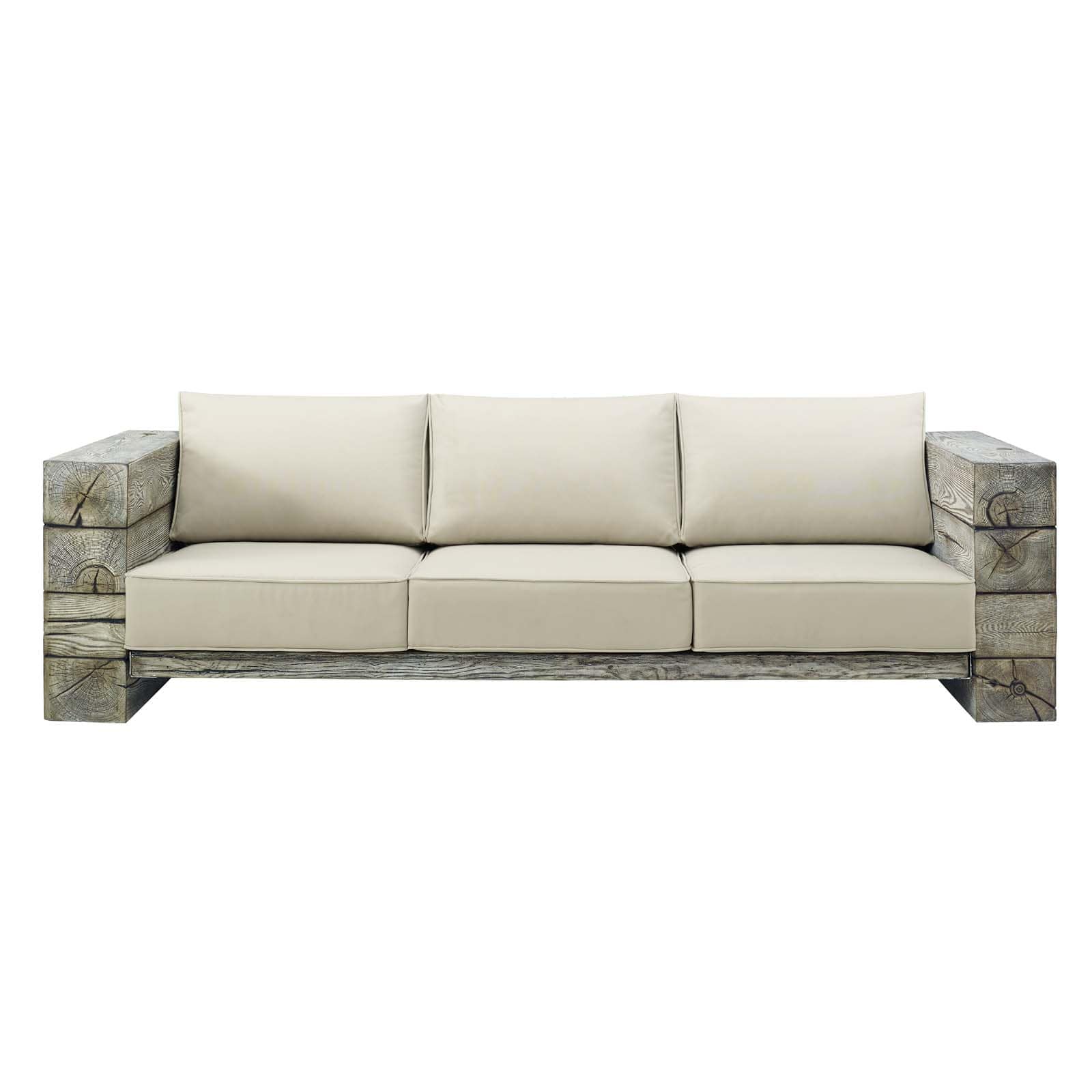 Manteo Rustic Coastal Outdoor Patio Sunbrella??  Sofa - EEI-3565 | Outdoor Sofas, Loveseats & Sectionals | Modishstore - 4