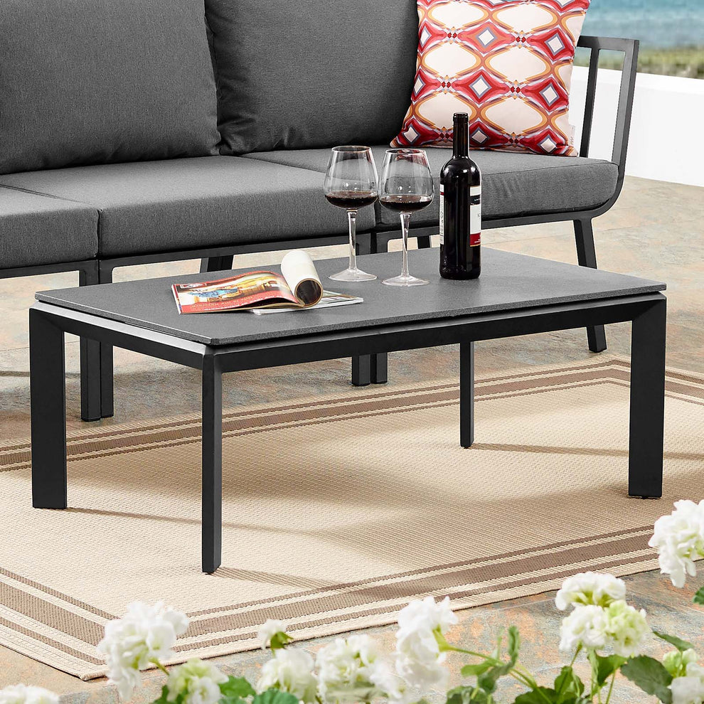 Modway Riverside Aluminum Outdoor Patio Coffee Table - EEI-3570 | Coffee Tables | Modishstore - 1