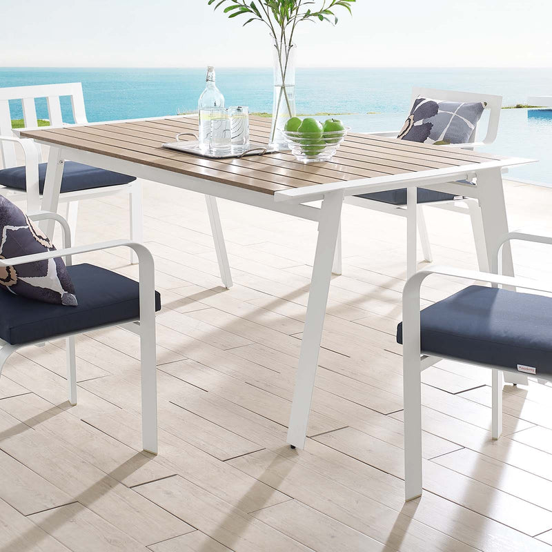 Modway Roanoke 73" Outdoor Patio Aluminum Dining Table - EEI-3572 | Dining Tables | Modishstore - 1