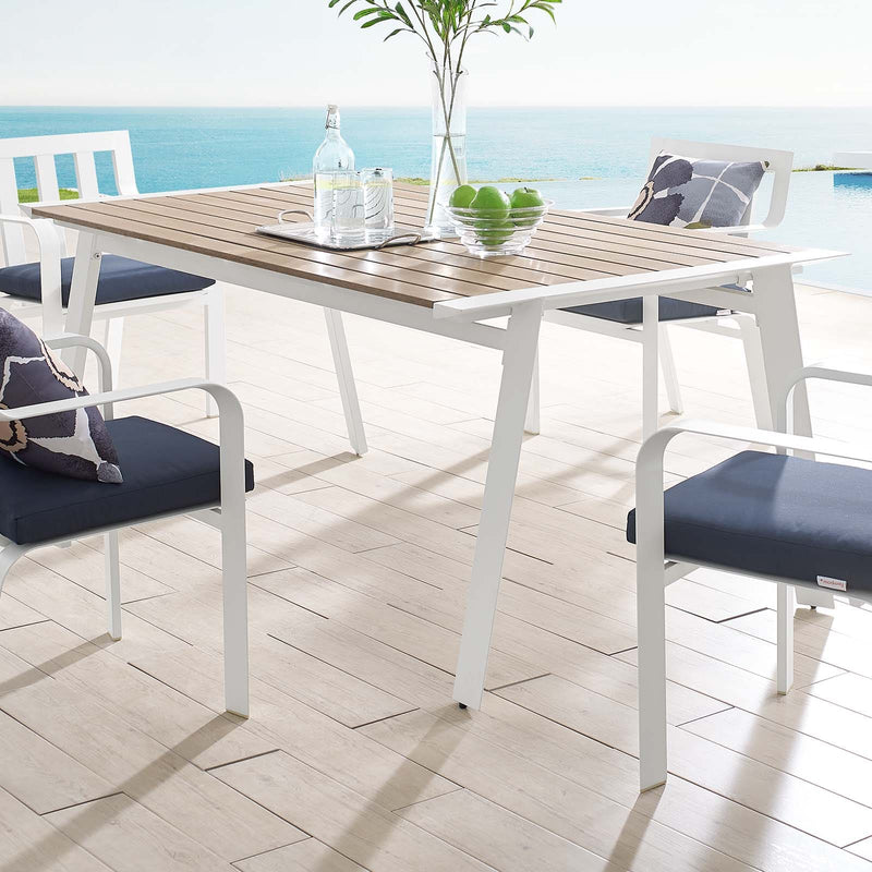 Modway Roanoke 73" Outdoor Patio Aluminum Dining Table | Dining Tables | Modishstore
